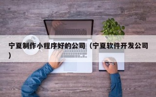 诸城宁夏制作小程序好的公司（宁夏软件开发公司）